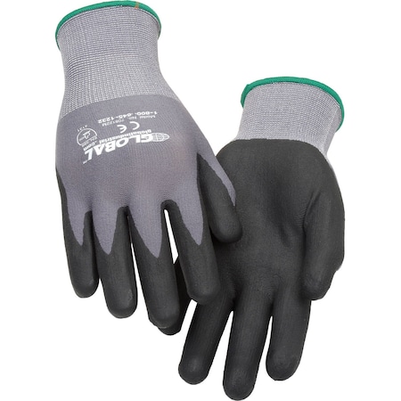 Global Industrial Coated Gloves, Nylon, Nitrile, Black, M 1 PR 708122M